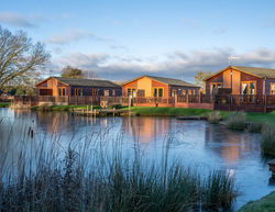 Our lakeside lodges enjoying the last of the evening sun!